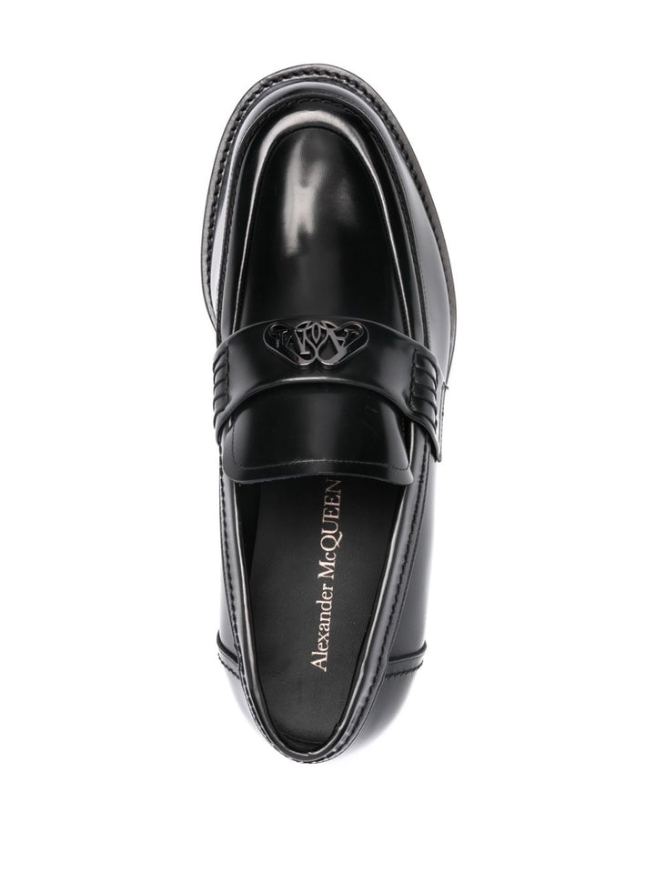 Alexander McQueen logo-plaque Leather Loafers