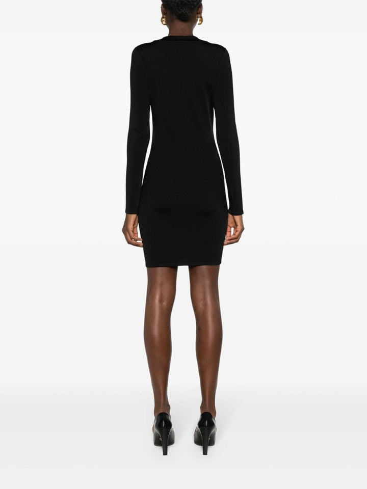Dresses Saint Laurent Black Ribbed Knit Long Sleeve Dress Brand