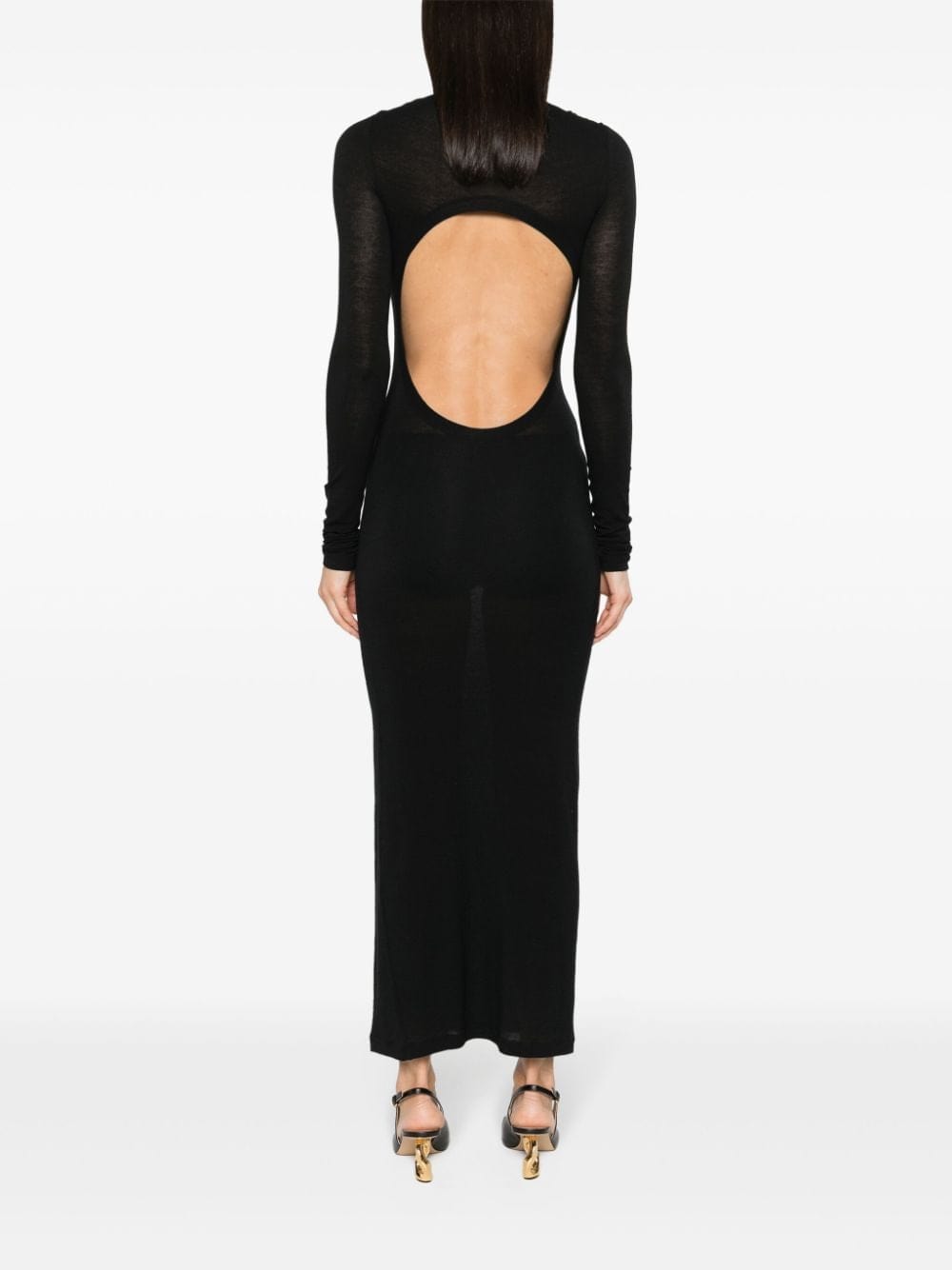 Saint Laurent Dresses Saint Laurent Black Fine Knit Cowl Neck Long Dress Saint Laurent Black Fine Knit Cowl Neck Long Dress at Italian Luxury Group Brand