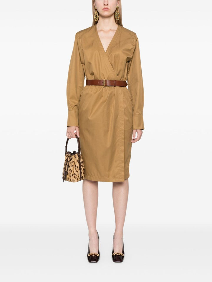Saint Laurent Dresses Saint Laurent Camel Brown Cotton Twill Dress Saint Laurent Camel Brown Cotton Twill Dress at Italian Luxury Group Brand