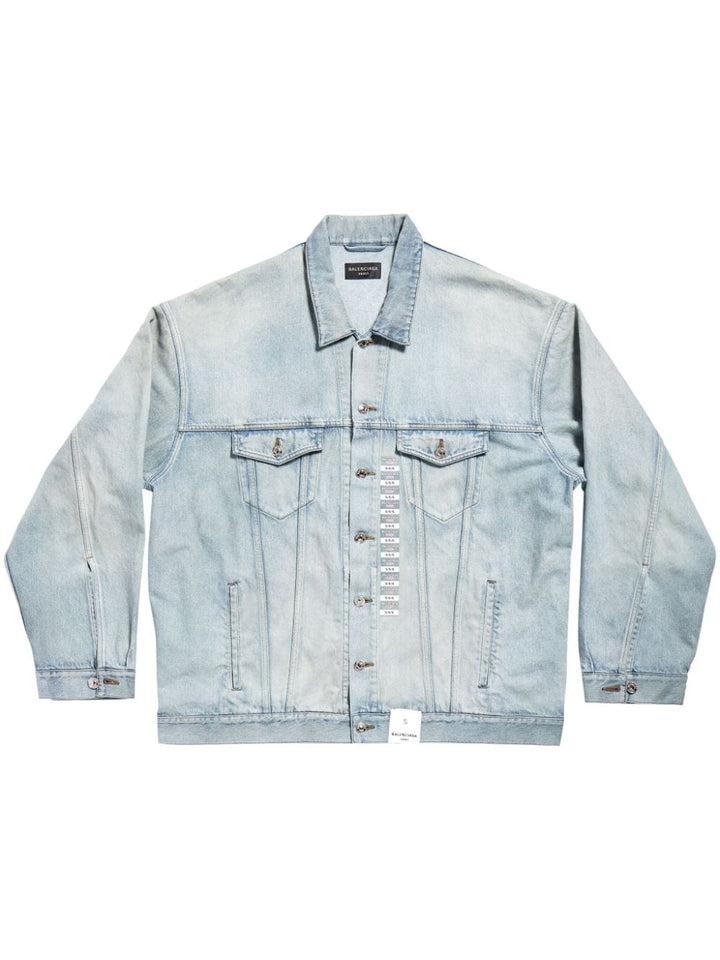 Balenciaga Jackets 1 Balenciaga Denim jacket with flap pockets and drop shoulder Balenciaga Denim jacket with flap pockets and drop shoulder Brand