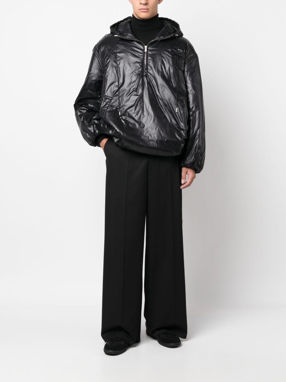 Saint Laurent Jackets Saint Laurent Cassandre Anorak Oversized Hooded Coat Saint Laurent Cassandre Anorak | Oversized Hooded Coat | Embroidered Logo Brand