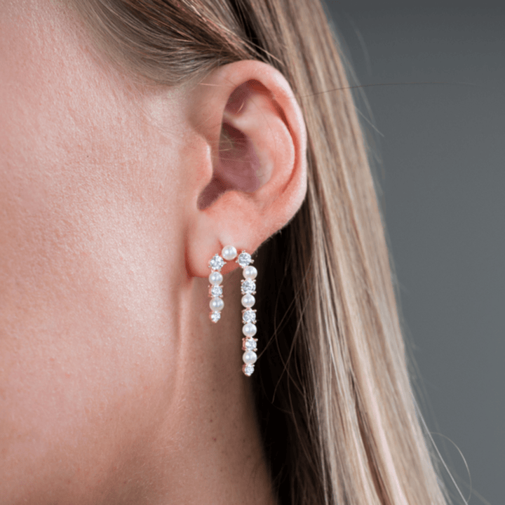 Georgini Earring Georgini Noel Nights Candy Cane Pearl Earrings Rose Gold Brand