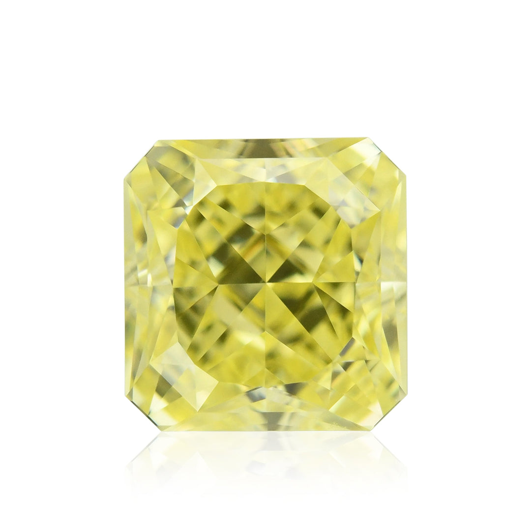 0.62 Carat Fancy Intense Yellow Radiant Diamond VVS2 GIA