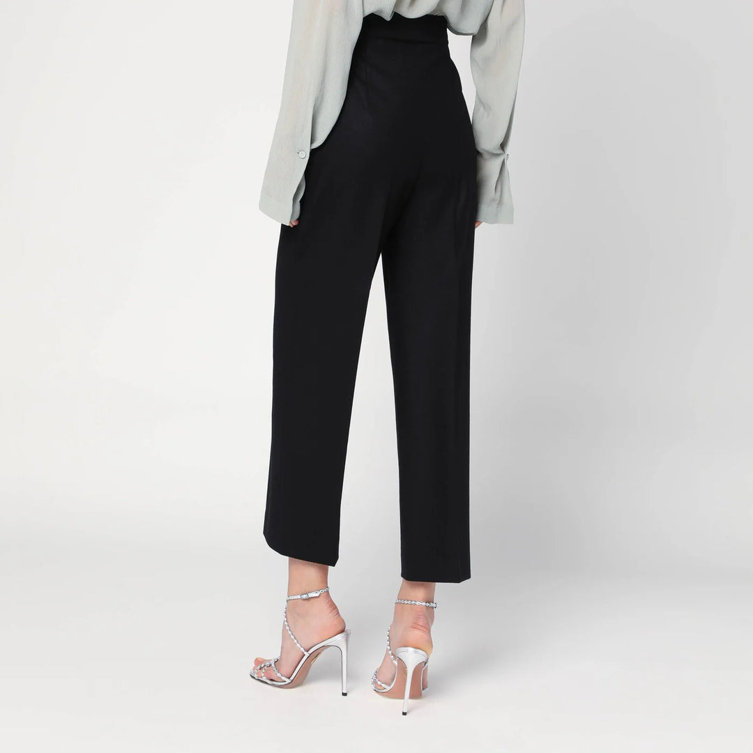Alberta Ferretti - Black wool-blend trousers