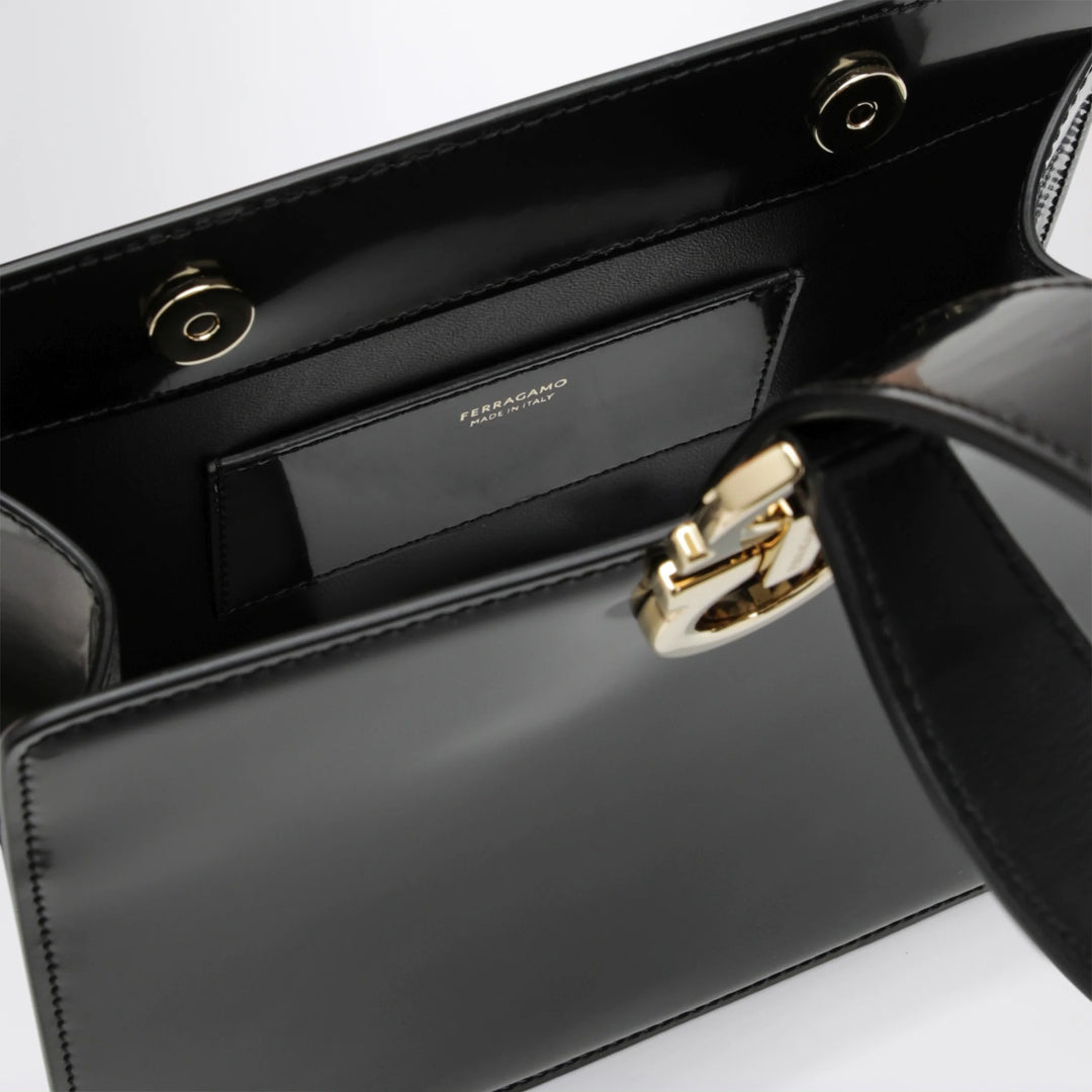 Ferragamo - Black double Gancini mini clutch