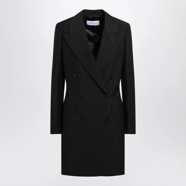 Ferragamo - Black double-breasted wool-blend suit