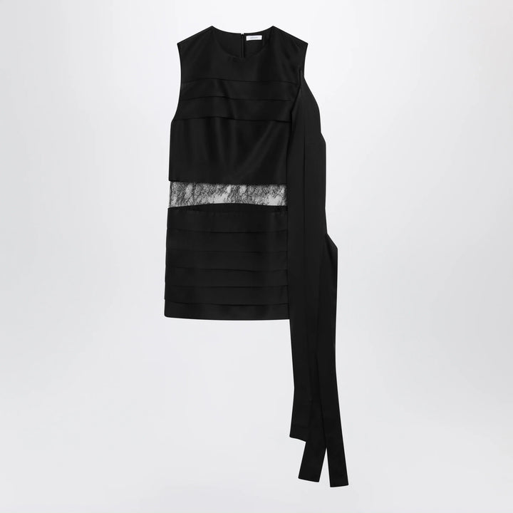 Ferragamo - Black mini dress with lace