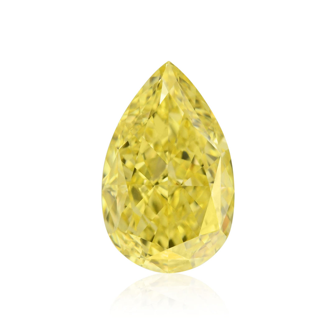 1.01 Carat Fancy Intense Yellow Pear Diamond VS1 GIA