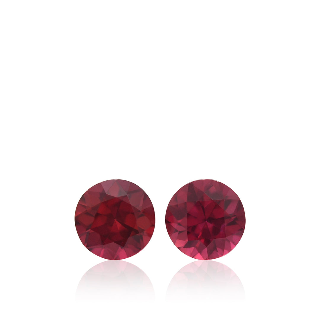1.26 Carat Red MOZAMBIQUE Round Rubies Pair