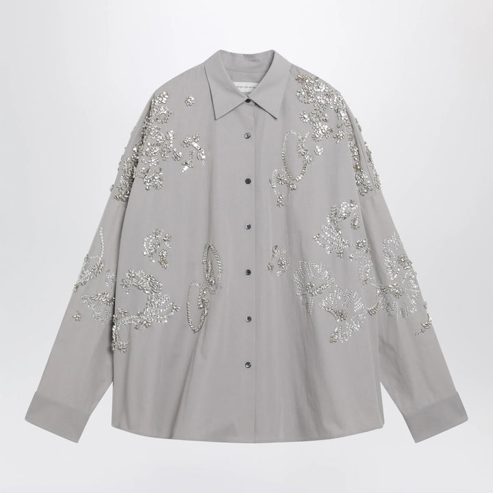 Dries Van Noten - Grey shirt with sequin embroidery