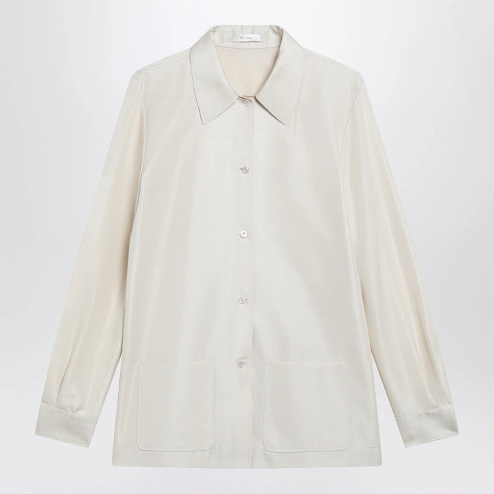 The Row - Lucetta shantung silk shirt in vanilla