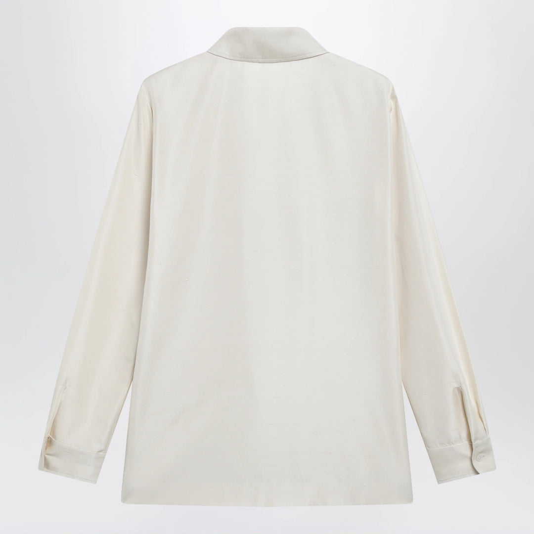 The Row - Lucetta shantung silk shirt in vanilla