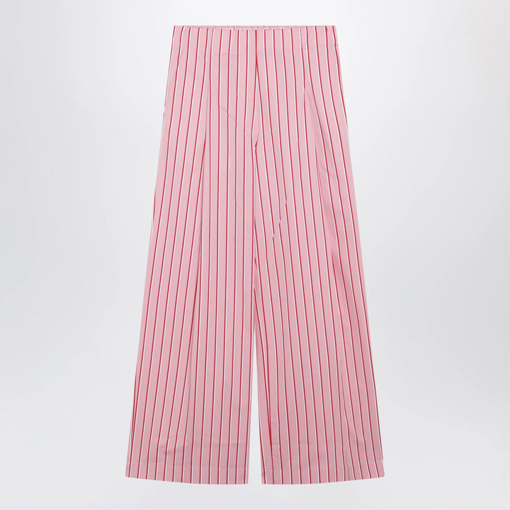 Dries Van Noten - Wide pink striped trousers