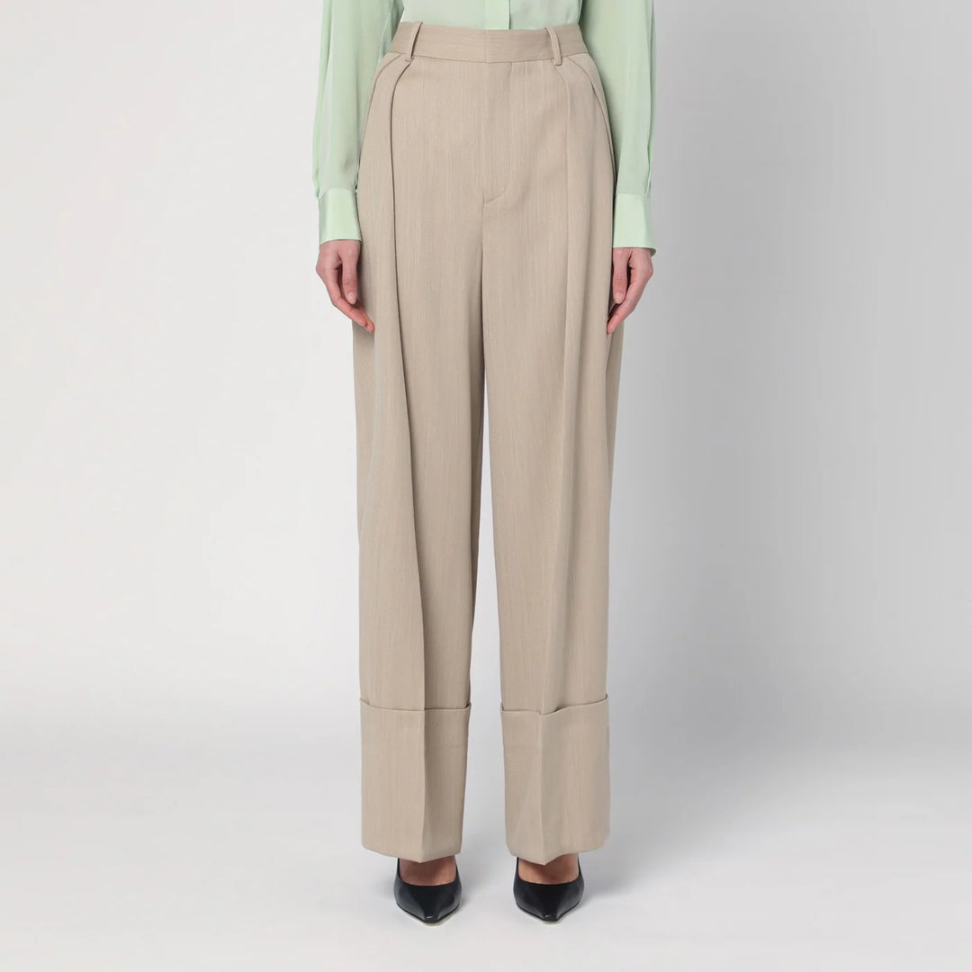 Victoria Beckham - Wide mandarin colour pants in wool