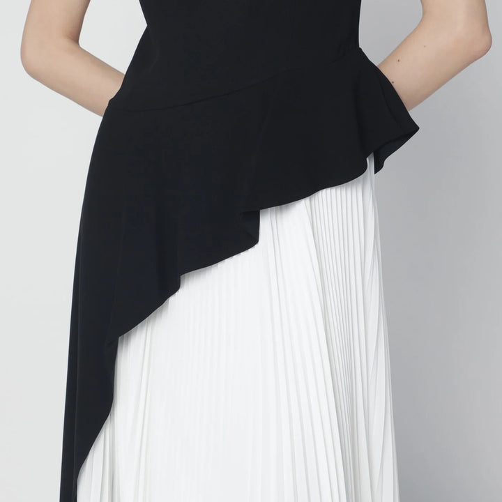 SIMKHAI - Zayla black and white pleated dress