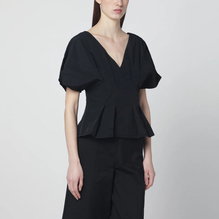 SIMKHAI - Rozen black cotton faille top