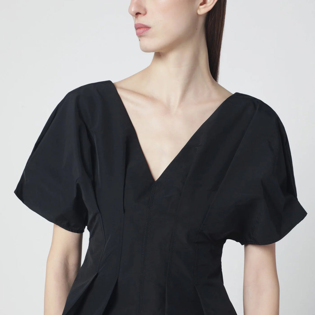 SIMKHAI - Rozen black cotton faille top