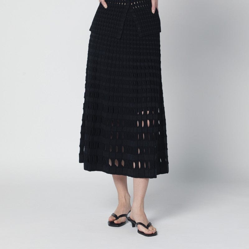 Skirts SIMKHAI - Drue black midi skirt in openwork knit - S Brand