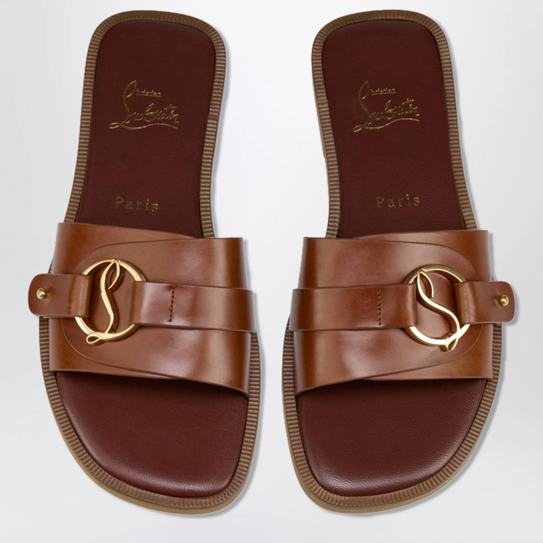 Christian Louboutin - Her In Roma Dark Carmine Leather Mules