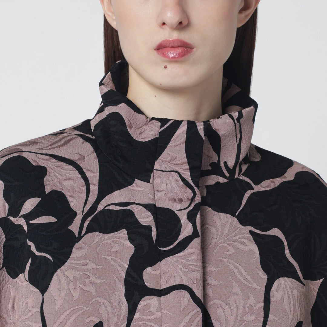 Dries Van Noten - Black jacket with floral jacquard texture