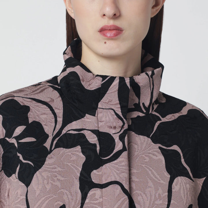 Dries Van Noten - Black jacket with floral jacquard texture