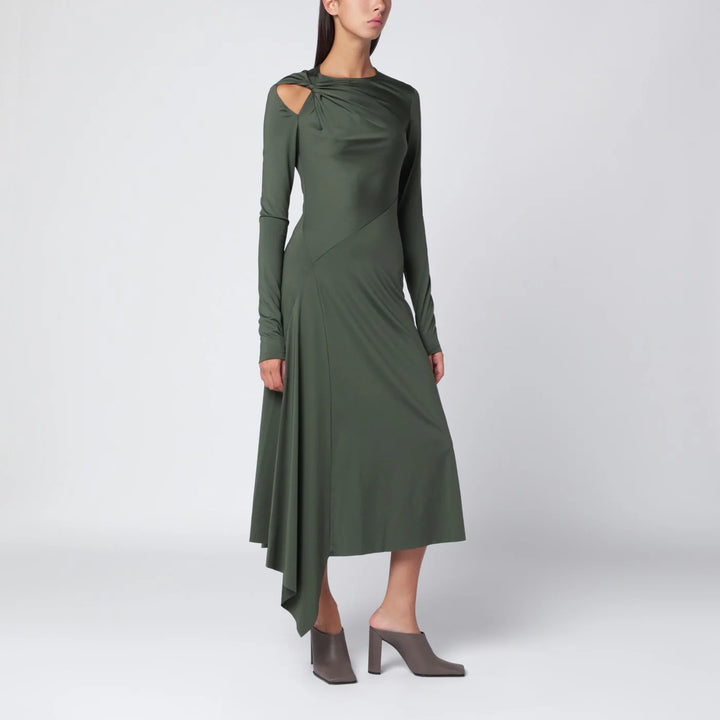 Victoria Beckham - Midi dress in oregano green with interlace