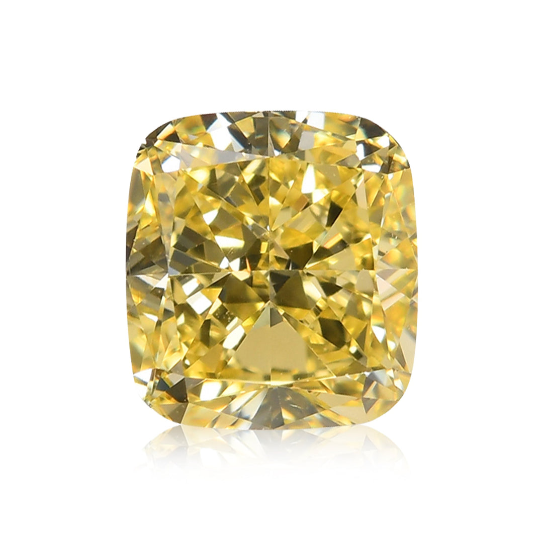 1.07 Carat Fancy Intense Yellow Cushion Diamond VS1 GIA
