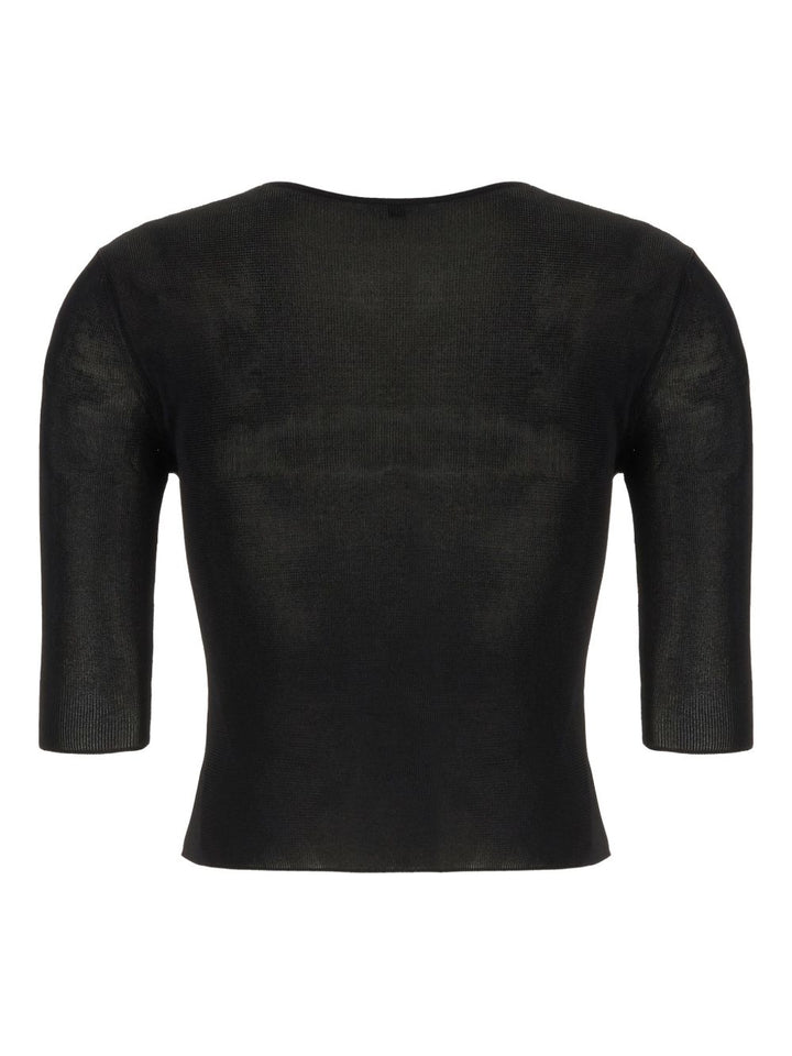 Saint Laurent Sweaters Black Cropped