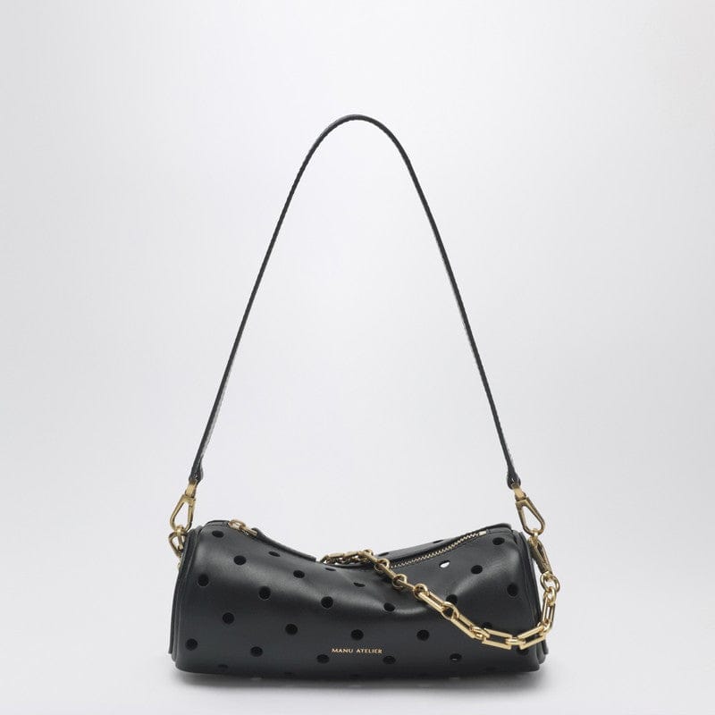 #N/A Manu Atelier - Mini Cylinder bag in perforated black leather - One size Brand