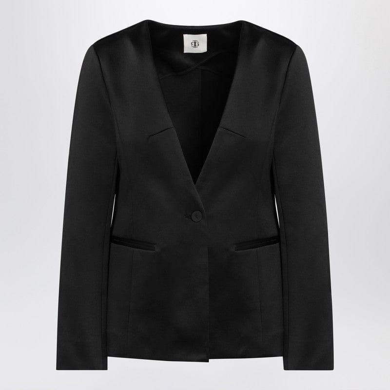 Coats & Jackets the garment - Black single breasted cotton blend jacket - 8 UK Brand