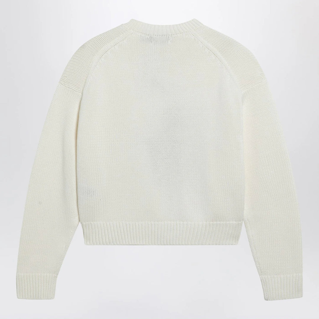 Polo Ralph Lauren - White sweater with logo intarsia
