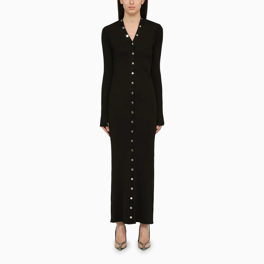 The Attico - Black viscose long cardigan