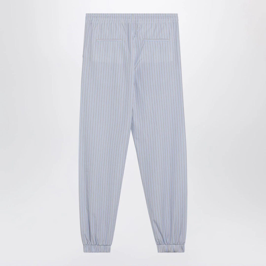 The Attico - Light blue/white striped trousers