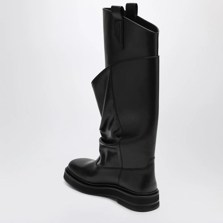 The Attico - Black leather La Passeggiata boots