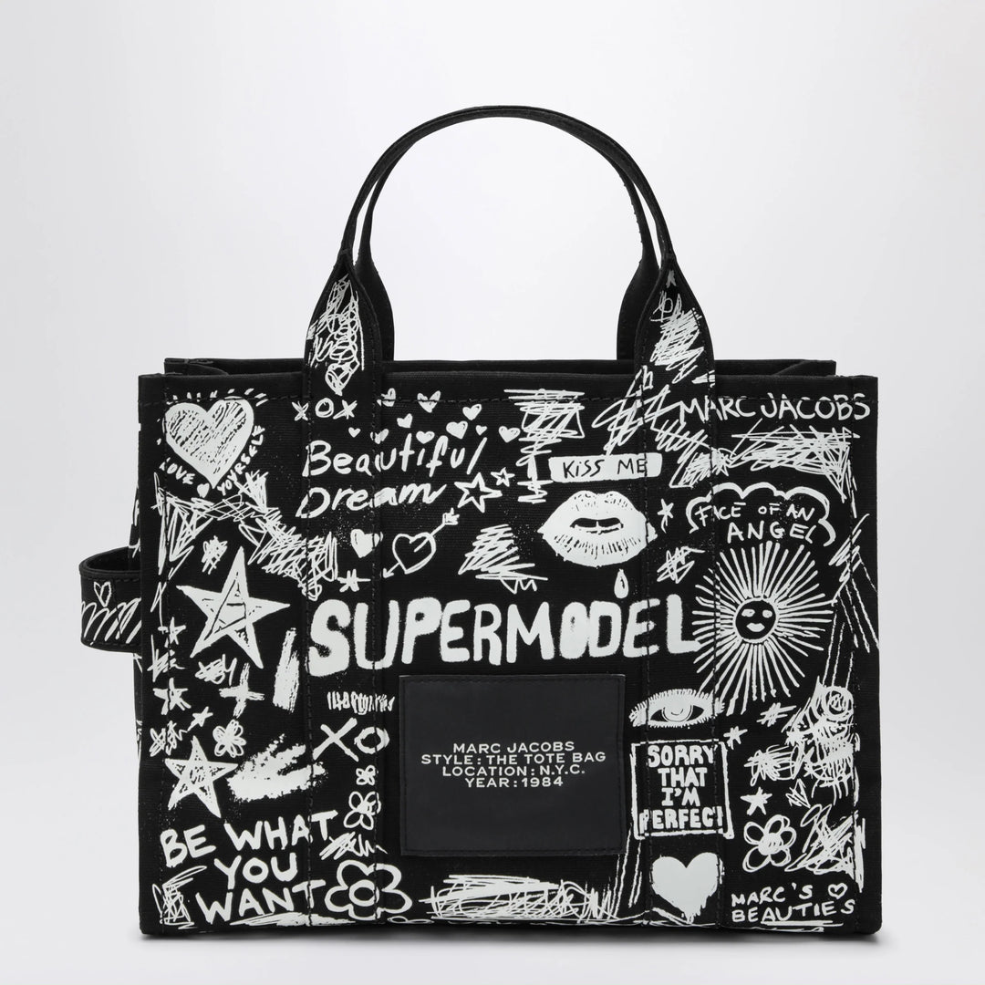Marc Jacobs - The Tote Bag medium black with punk lettering