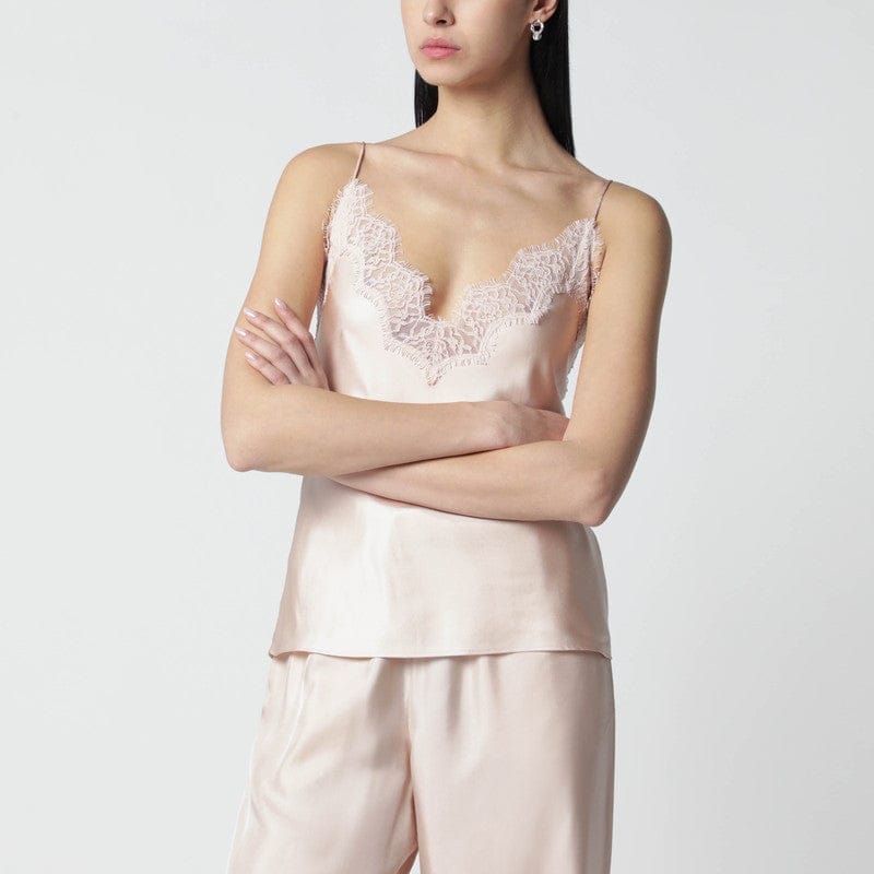 Shirts & Tops Róhe - Light pink silk tank top with lace - 36 FR Brand
