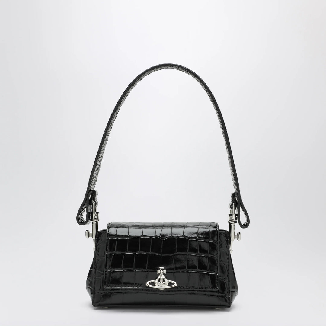 Vivienne Westwood - Black Hazel bag in croc-effect patent leather
