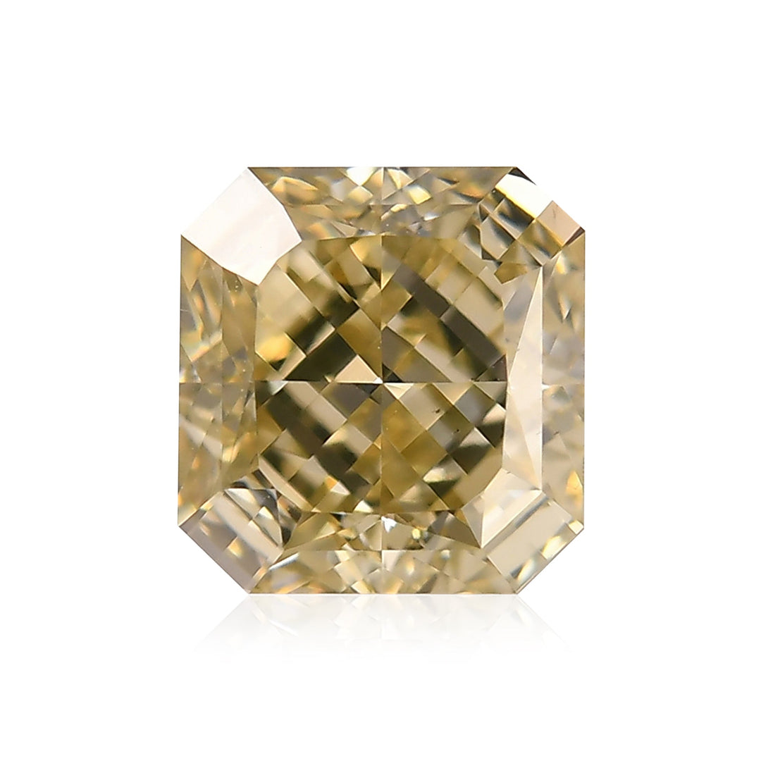 1.51 Carat Fancy Brownish Greenish Yellow Radiant Diamond VS2 GIA