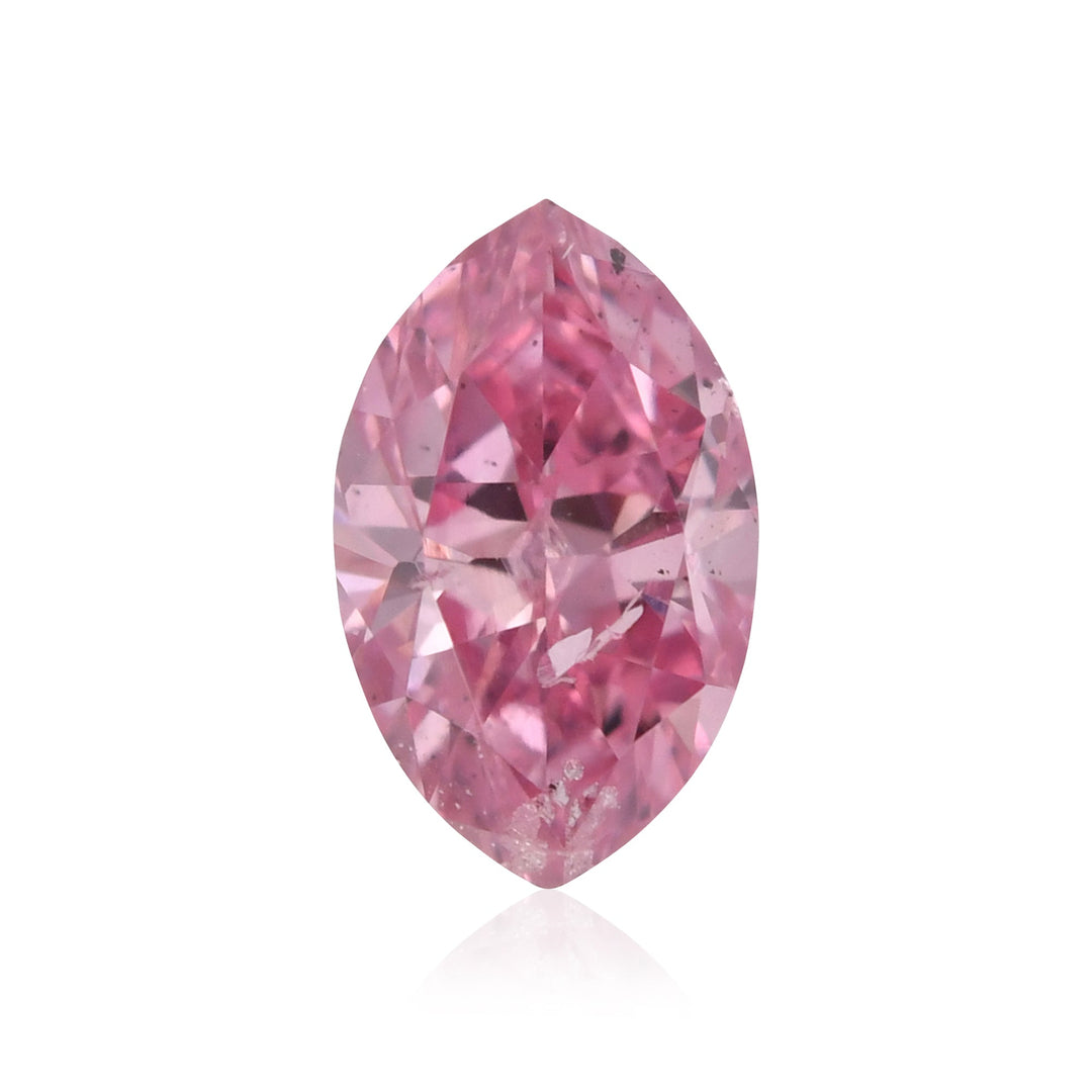 0.15 Carat Fancy Vivid Purplish Pink Marquise Diamond (I2) GIA