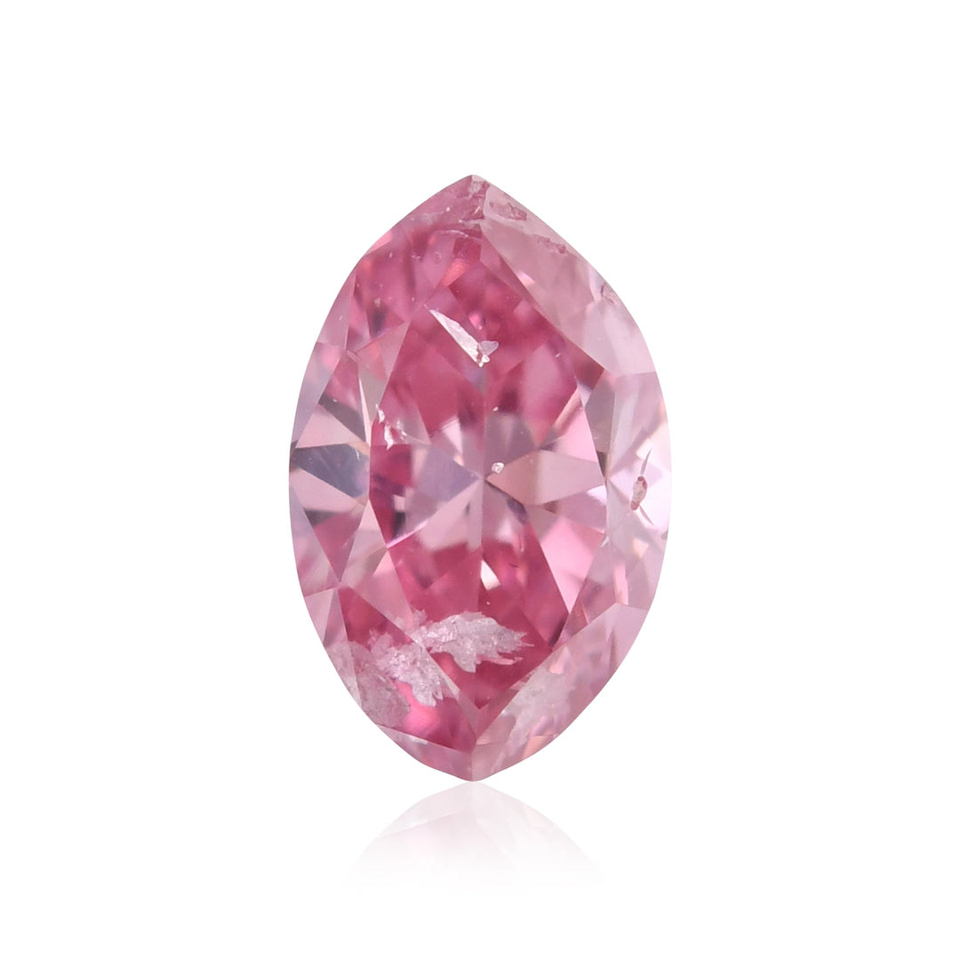 0.16 Carat Fancy Vivid Purplish Pink Marquise Diamond (I2) GIA