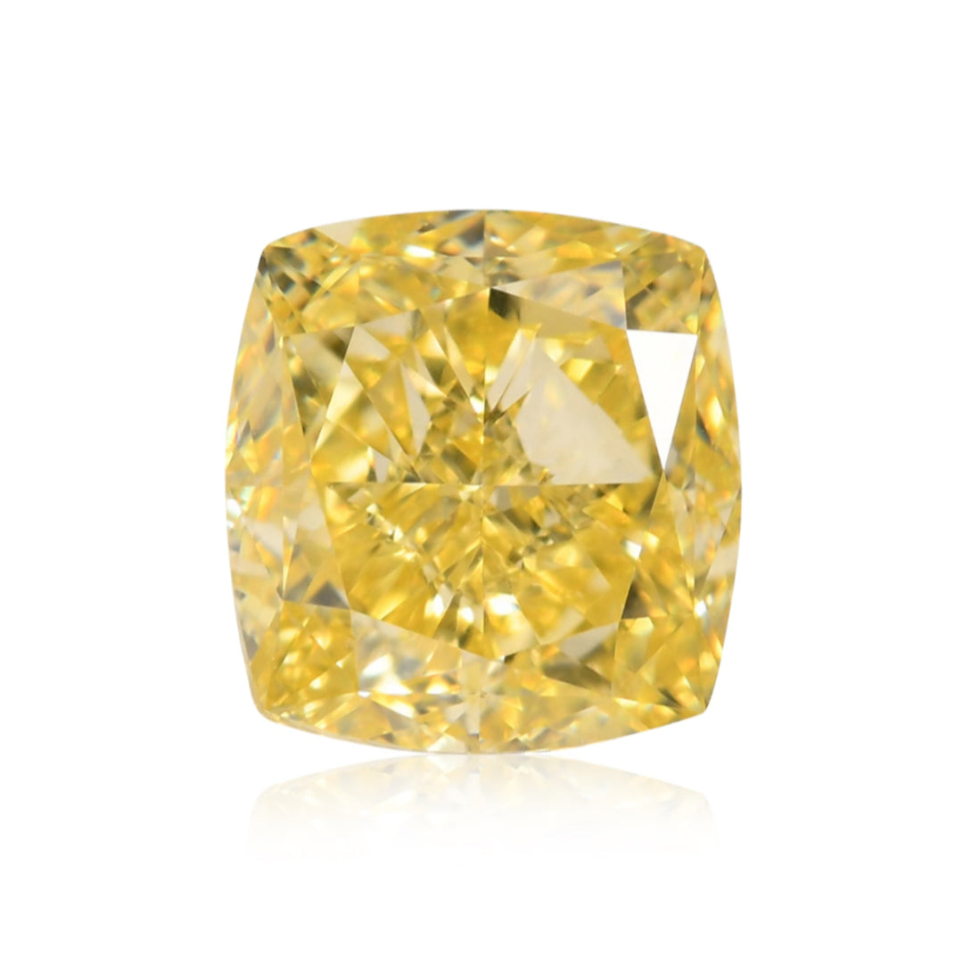 1.11 Carat Fancy Intense Yellow Cushion Diamond VS1 GIA