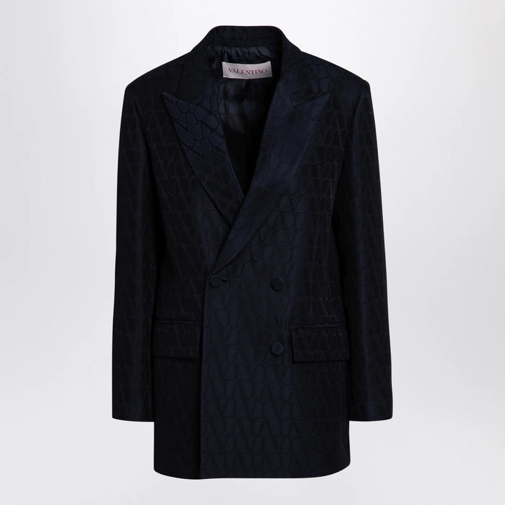Valentino - Navy blue double-breasted jacket Toile Iconographe