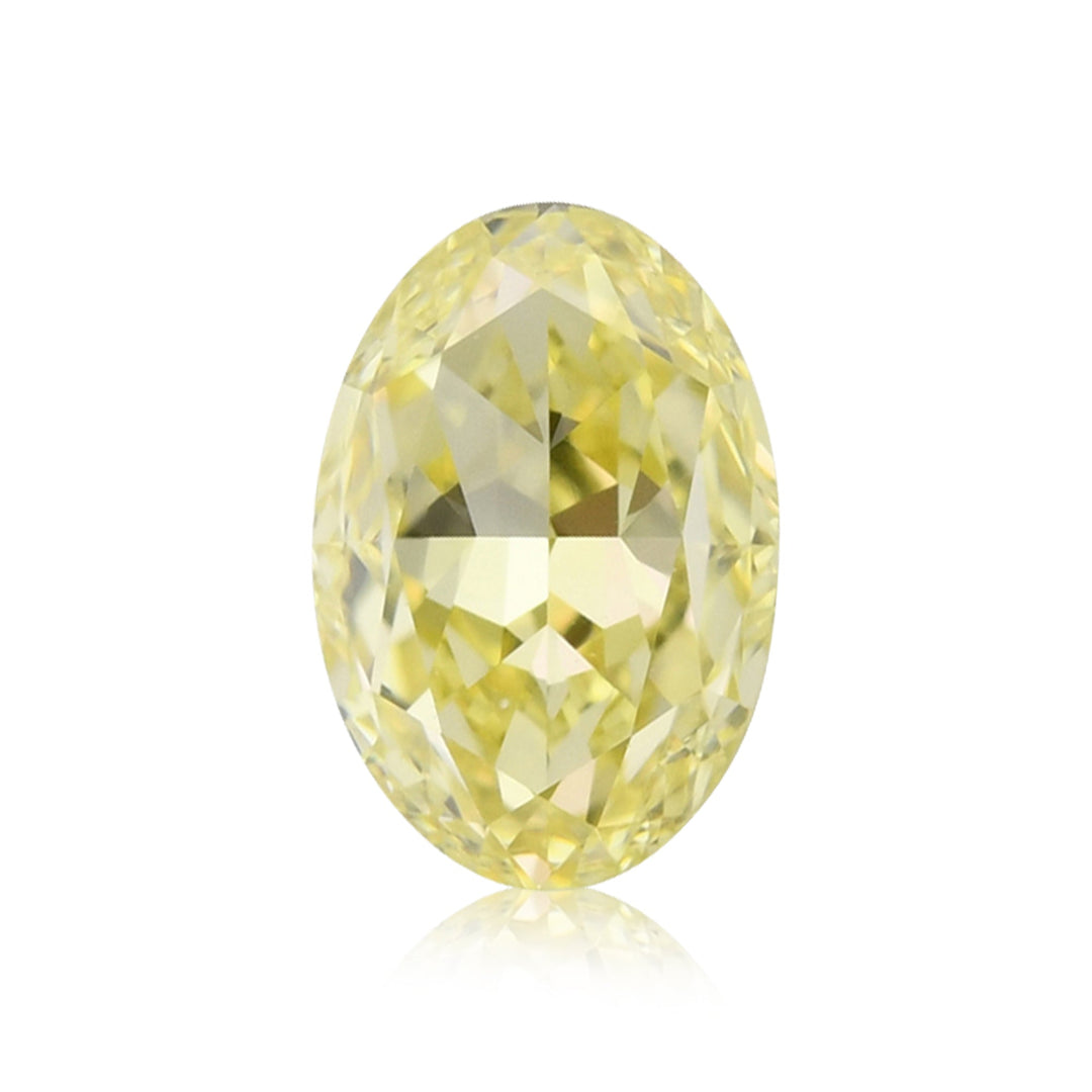 0.65 Carat Fancy Yellow Oval Diamond IF GIA