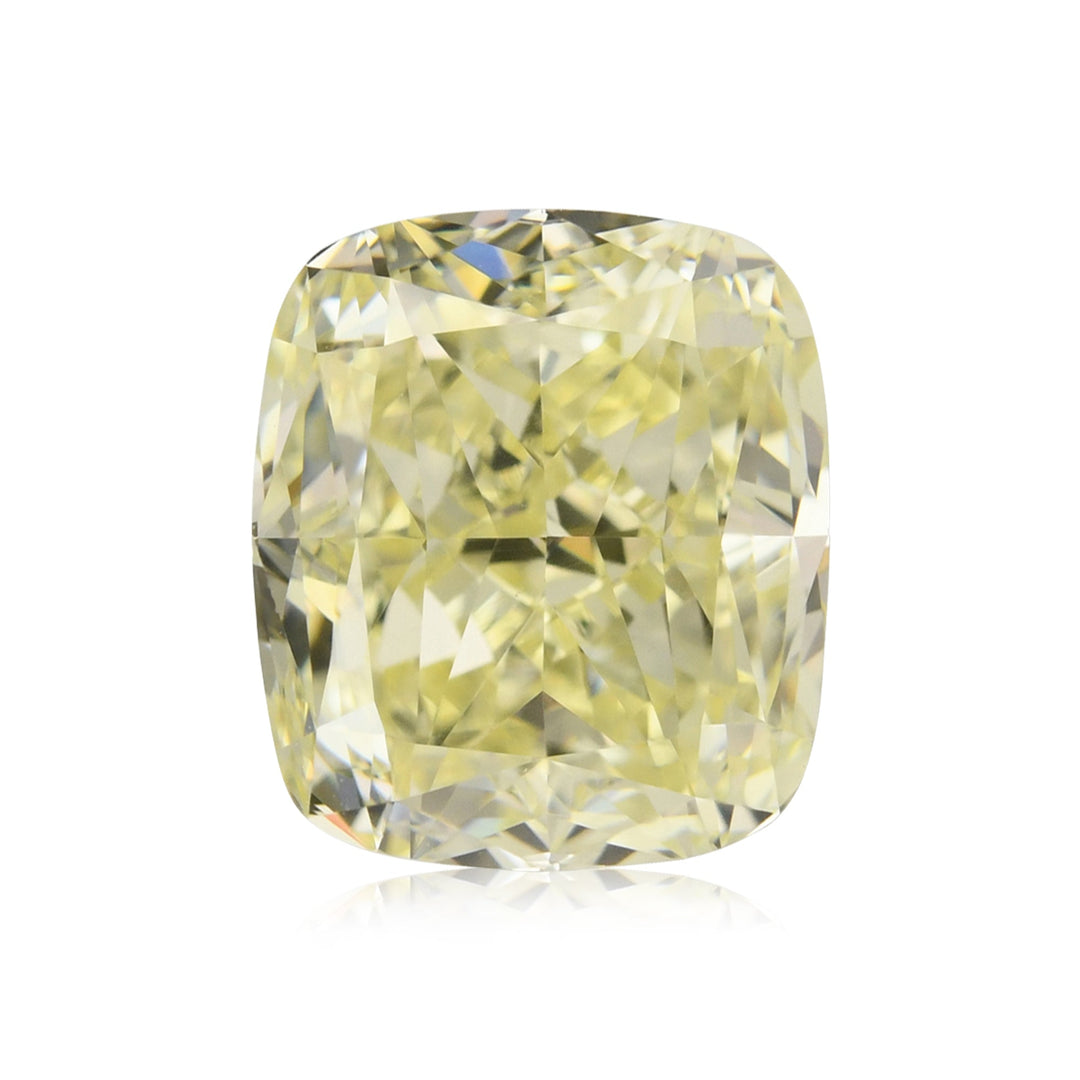 3.01 Carat Fancy Light Yellow Cushion Diamond VVS2 GIA