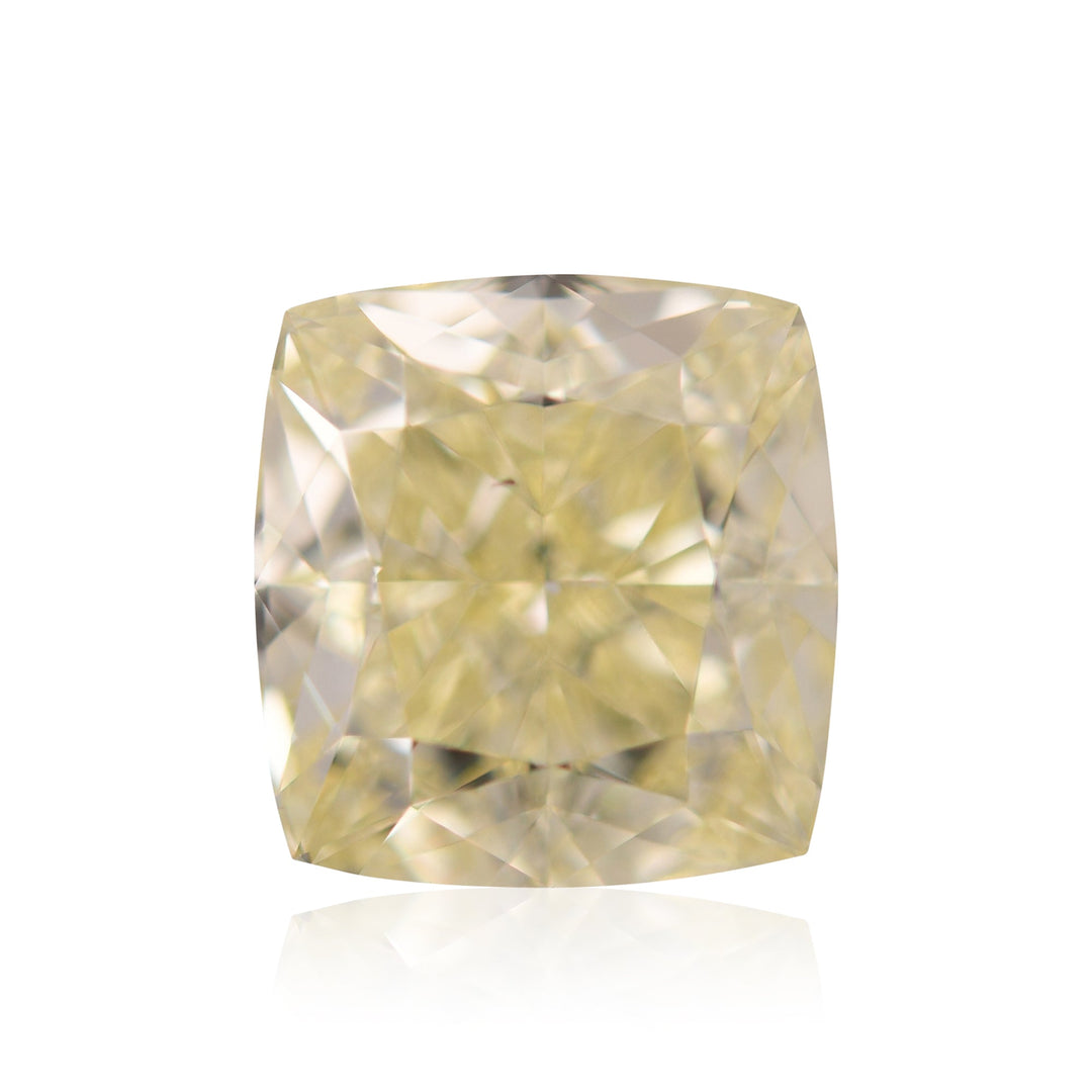 3.00 Carat Fancy Light Yellow Cushion Diamond VS2 GIA