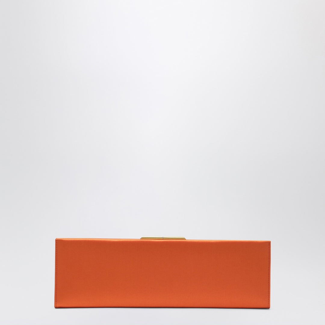 Saint Laurent Midnight Clutch Large in Orange Satin