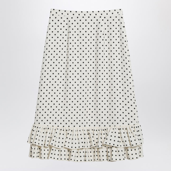 Valentino Ivory polka-dot skirt with ruffles