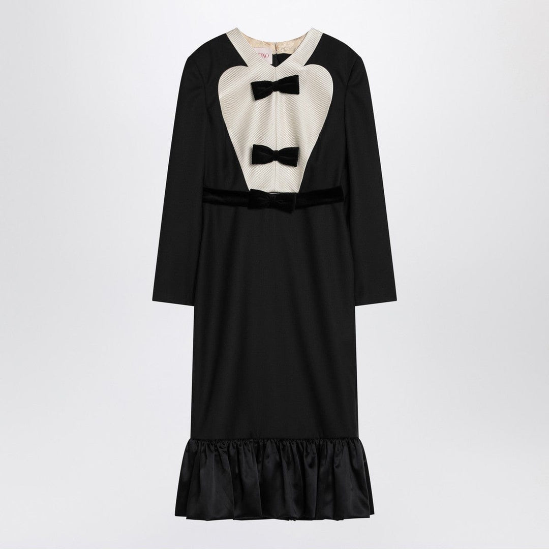 Dresses 42 Valentino Black midi wool dress with bows Brand