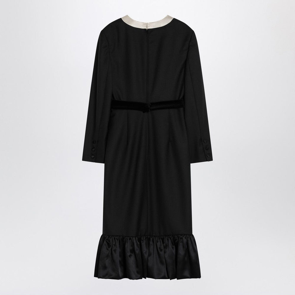 Dresses 42 Valentino Black midi wool dress with bows Brand